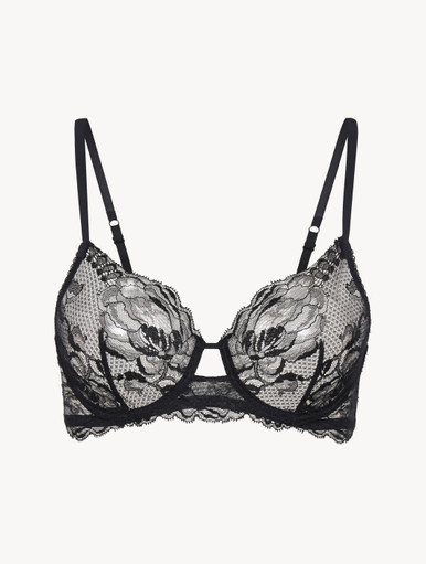 Luxury Lace Underwired Bra in Black | La Perla