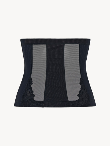 Luxury Stretch Tulle Corset in Black | La Perla