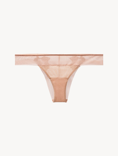 Luxury Stretch Tulle Brazilian Knickers in Sand