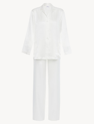 Luxury Silk Pyjama Set in White La Perla