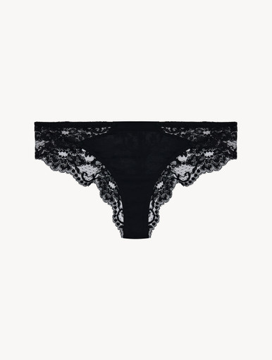 Brazilian Briefs in black stretch tulle