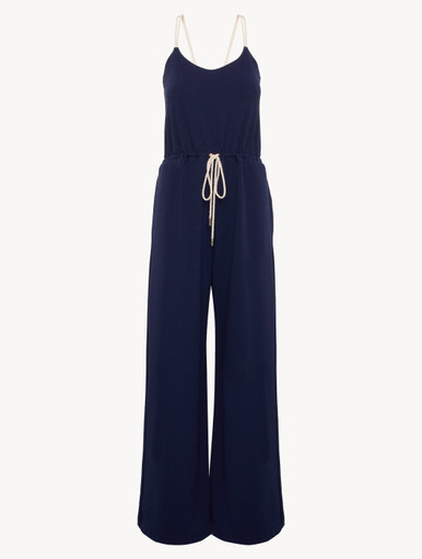 LAPERLA ロングスリッブ　ネイビー Monogram Jumpsuit in Navy | La Perla