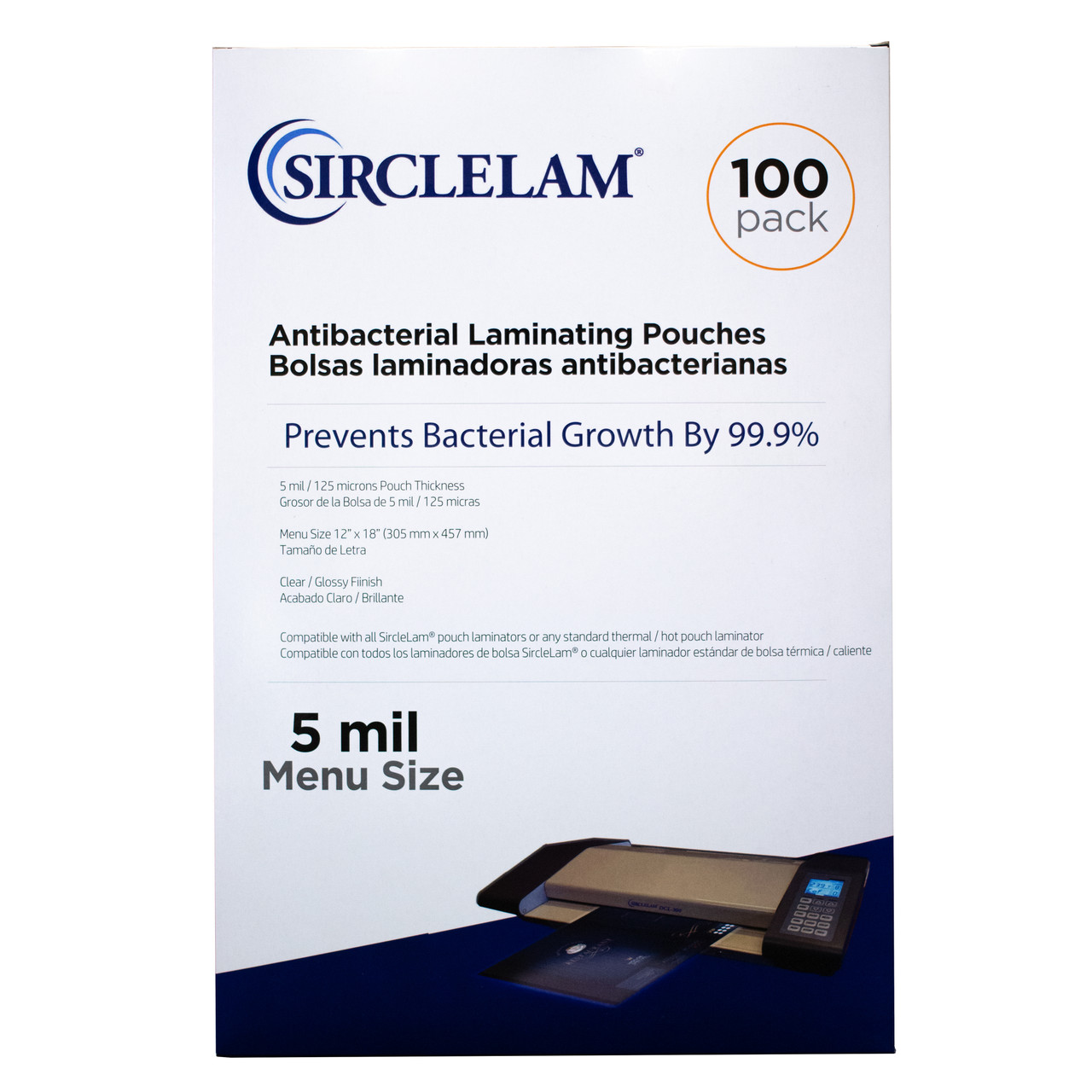 Anti-Bacterial Laminating Pouches- Menu Size 5 Mil: 12