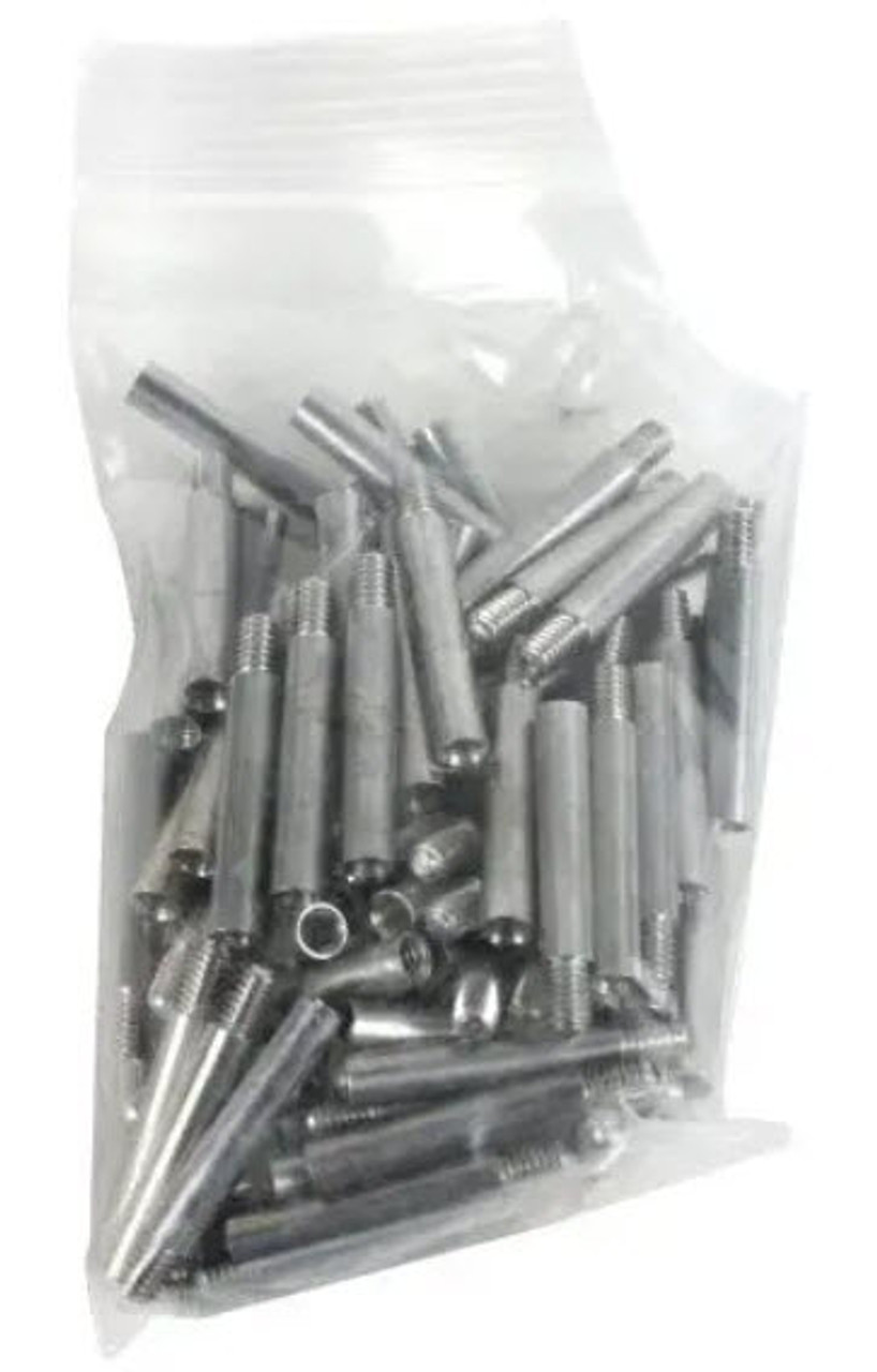 1" Silver Aluminum Screw Post Extensions Bag