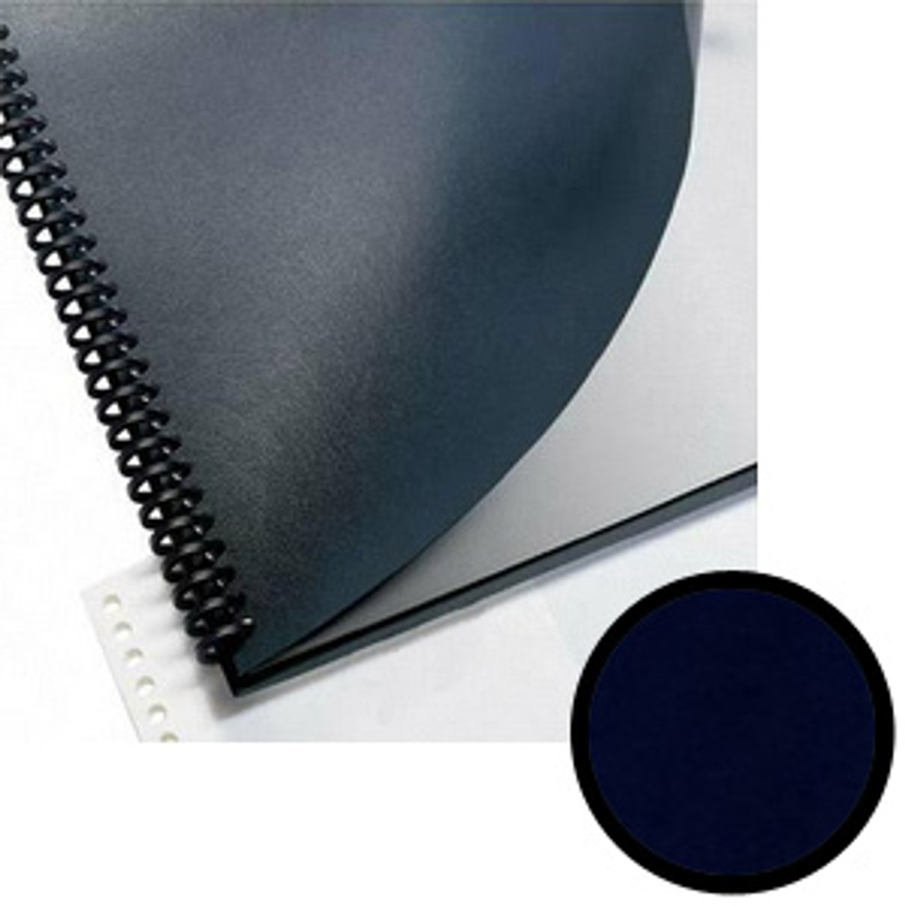 Navy Leatherette Covers 15pt- Letter Size 8 1/2" x 11"