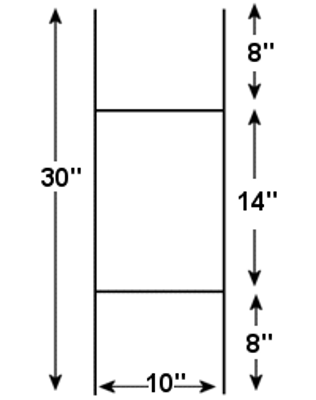 10" x 30" H-Wire Galvanized Step Frames Dimensions