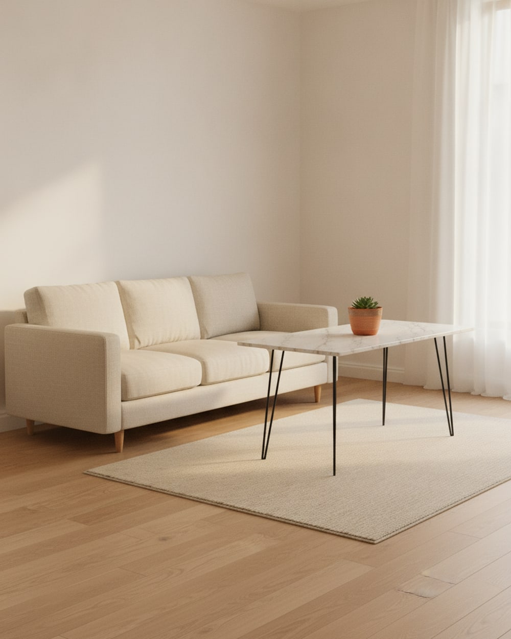 The Warm Minimalist Living Room