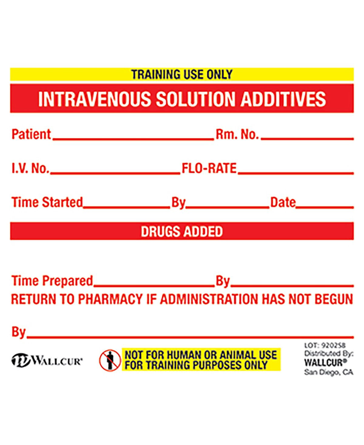 Practi-IV Label - 100 Count