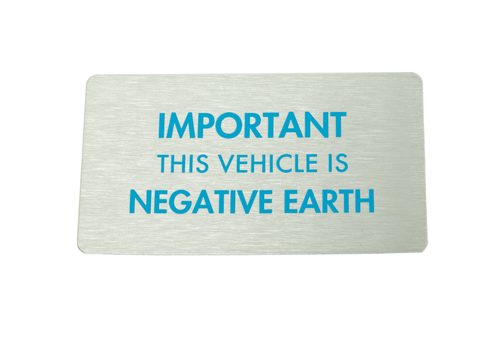 6. Negative Earth Label Stainless