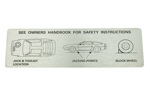 14. Jacking Instructions Label Stainless