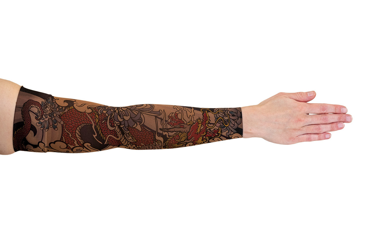 Lotus Dragon Tattoo Arm Sleeve - LympheDIVAs