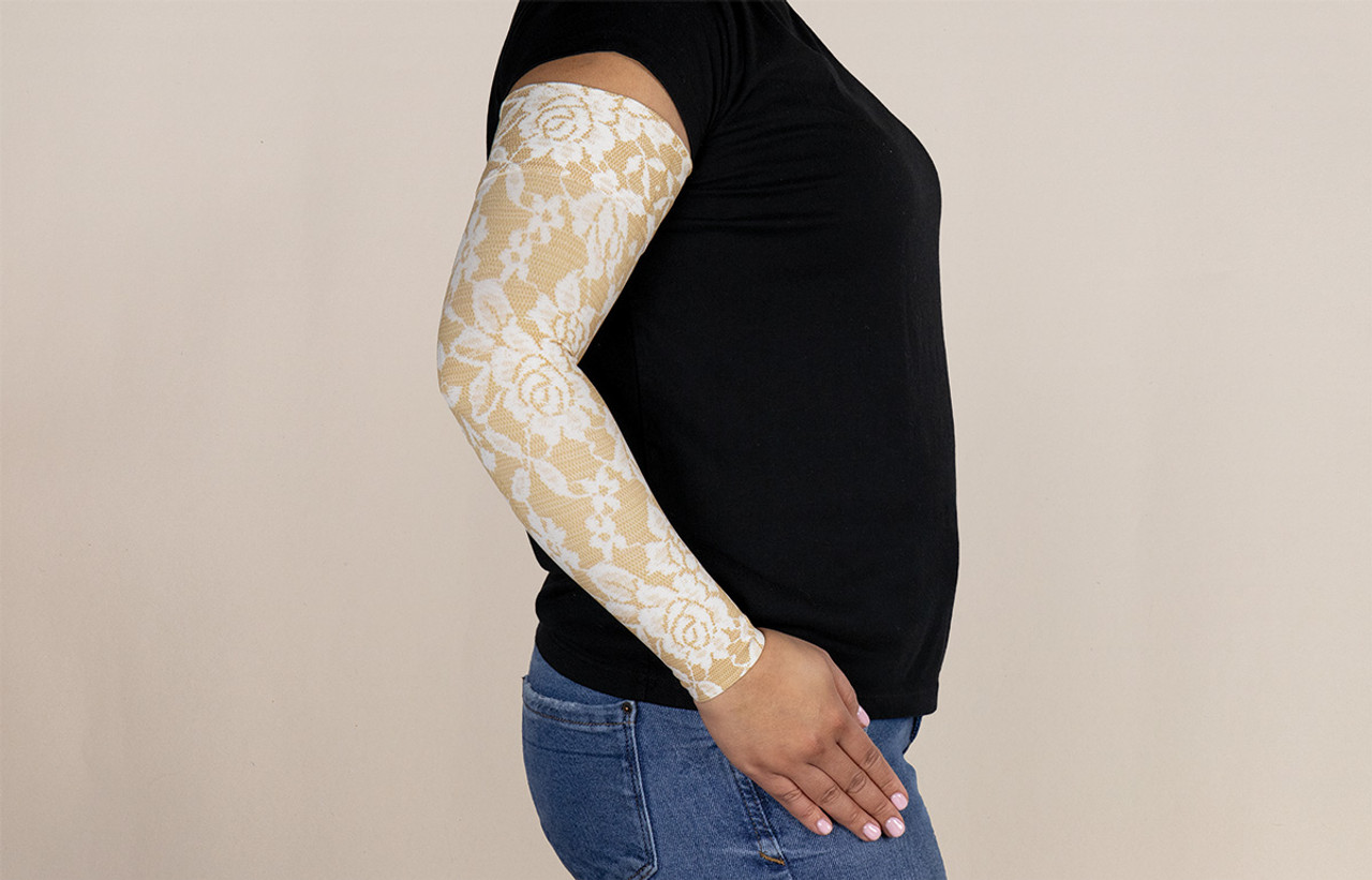 【Raucohouse】Pigment sleeve lip banding basic long sleeve Darling Tan Arm Sleeve - LympheDIVAs