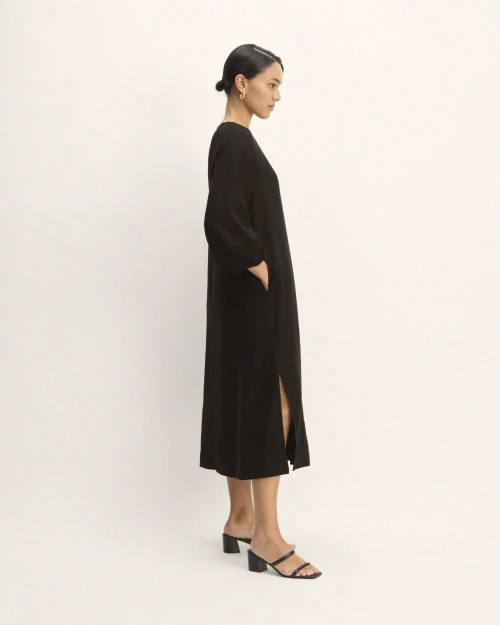 Linen A-Line Midi Dress