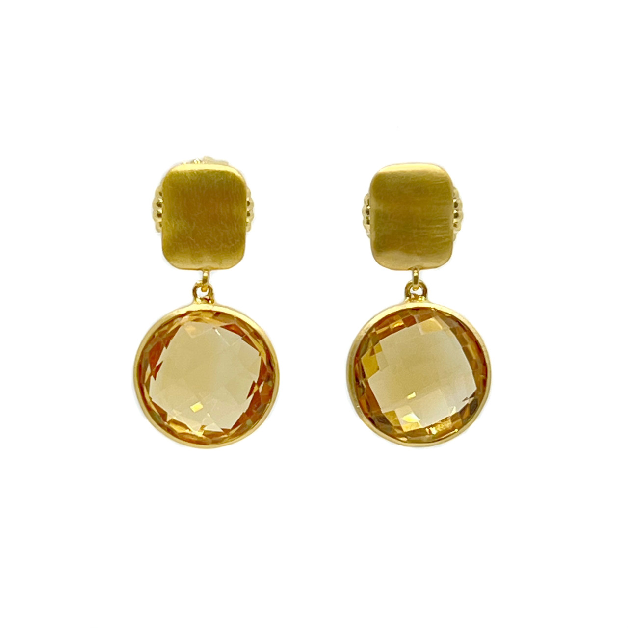 Buy TRIBE AMRAPALI Sterling Silver Citrine Trillion Drop Front Back Earrings  | Shoppers Stop