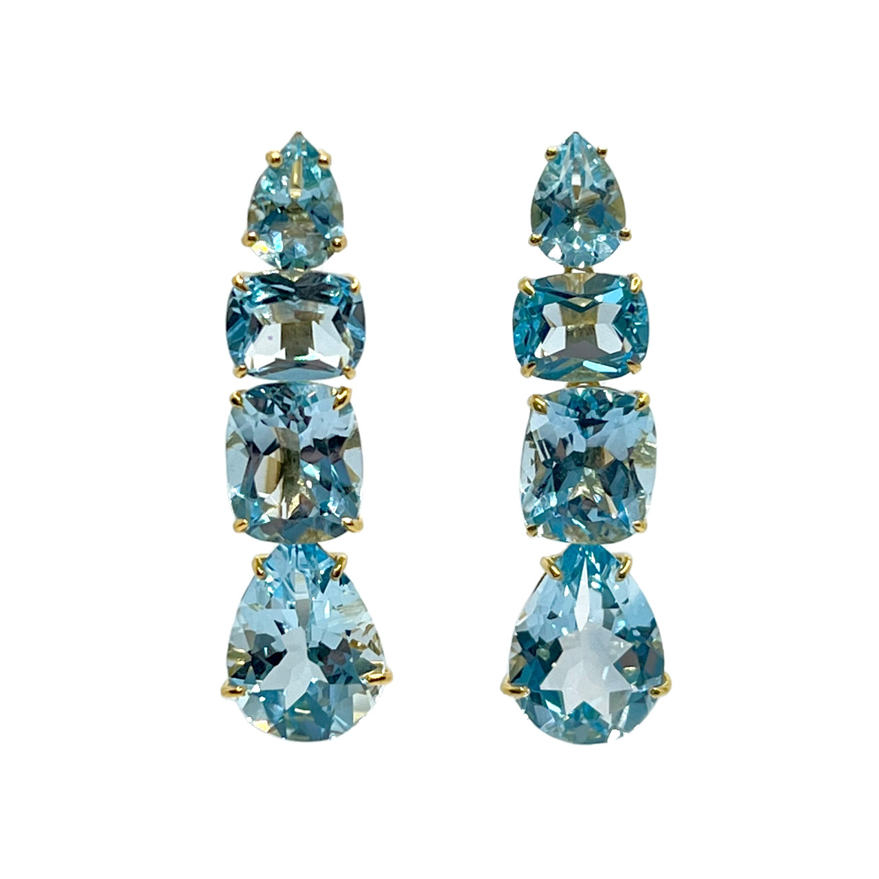 14kt Swiss Blue Topaz Pear drop earrings– MATEO