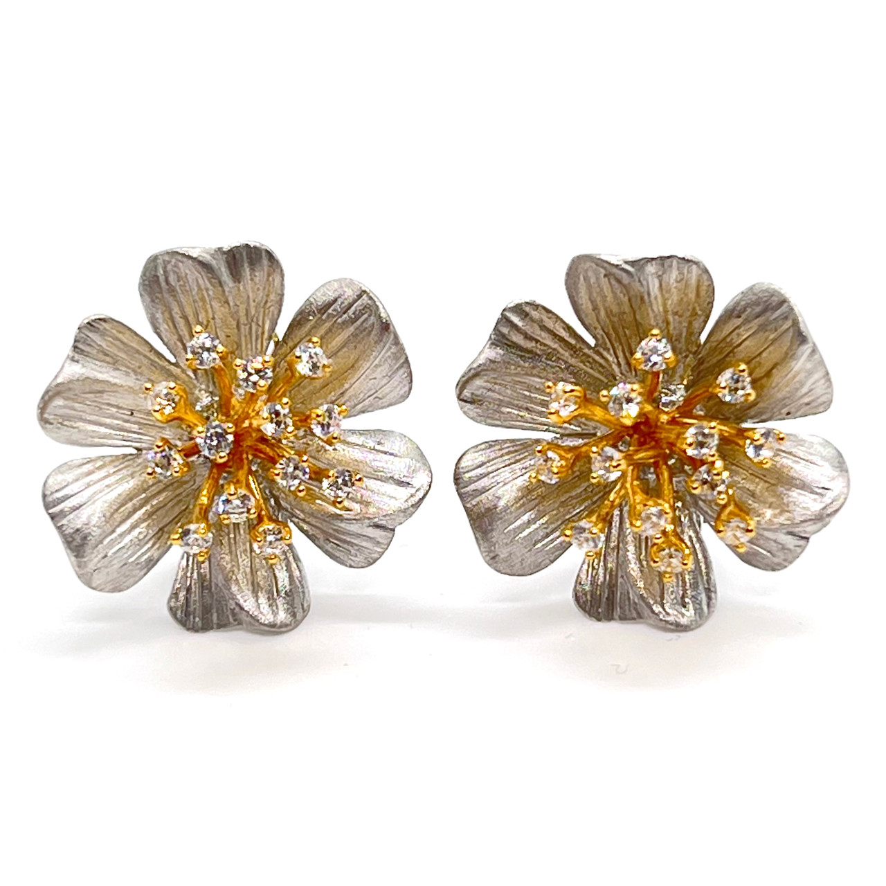 Single-layer Six-Petal Flower Earrings