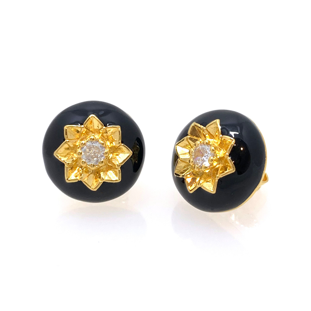 Enamel Wedding Jewelry, Black Earrings Women, Enamel Stud Earrings