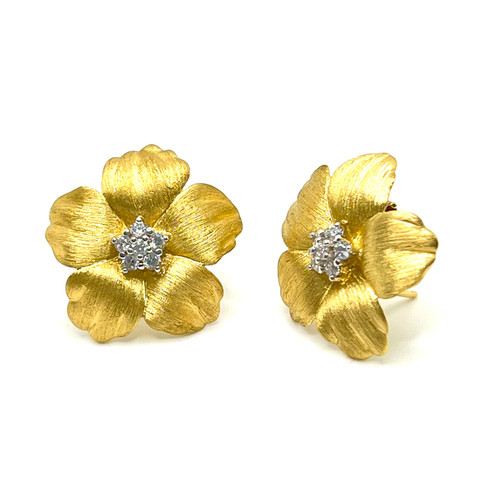 14mm Five Petal Flower Earrings