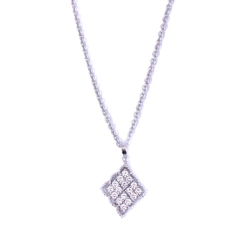 Diamond Shape CZ  Pendant Necklace
