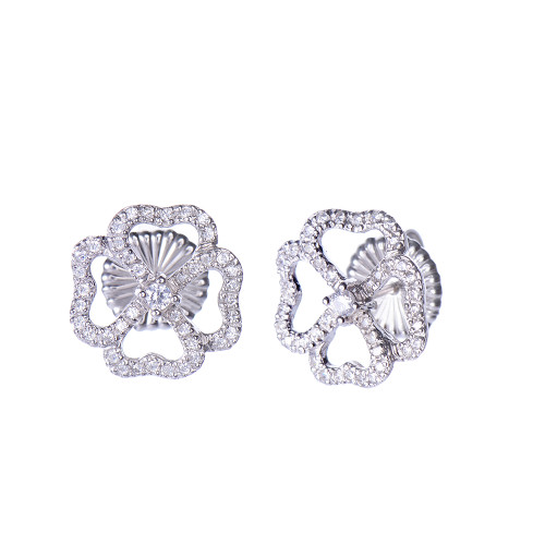 4 Petal Flower Stud Earrings