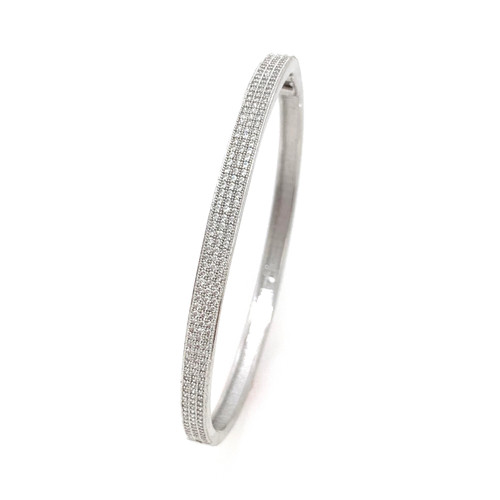 3-row Micropave Bangle Bracelet