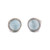 Round Cabochon Aquamarine Halo Stud Earrings