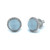 Round Cabochon Aquamarine Halo Stud Earrings