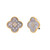 Clover Center Clover Shape Two-tone Earrings