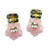Cushion-cut Prasiolite with Carved Pink Quartzite Flower Drop Earrings