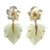 Carved Mother of Pearl Flower and Serpentine Leaf Drop Earrings