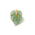 Carved Green Aventurine Leaf Stud Earrings