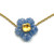 Carved Dumortierite Flower with Citrine Pendant Necklace