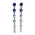 Elongate Pear Shape Lab Sapphire & Aqua Drop Earrings