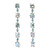 Elongate Grey Keishi Pearl and Blue Topaz Dangle Earrings