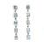 Elongate Grey Keishi Pearl and Blue Topaz Dangle Earrings