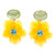 Oval Aquamarine and Carved Aragonite Flower Drop Earrings