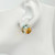 Triple Oval Blue Topaz, Citrine, Green Amethyst Vermeil Earrings
