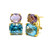 Oval Amethyst & Cushion Blue Topaz Button Earrings