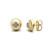 14k Yellow Gold and Diamond Clover Center Round Stud Earrings