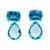 14K Yellow Gold Cushion-cut Blue Topaz and Pear Shape Blue Topaz Drop Earrings