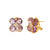 Quad Round Amethyst Cluster Earrings