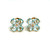 Quad Round Blue Topaz Cluster Earrings