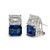Double Emerald-cut Simulated Diamond and Lab Sapphire Earrings