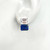 Double Emerald-cut Simulated Diamond and Lab Sapphire Earrings