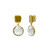 Round White Topaz Drop Earrings