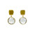 Round White Topaz Drop Earrings