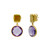 Round Amethyst Drop Earrings