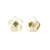 Small Carved Serpentine Flower with Cushion Prasiolite Stud Earrings