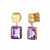 Octagon Amethyst Drop  Earrings
