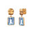 Octagon Blue Topaz Drop Earrings